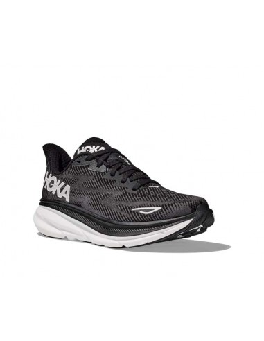 Womens Hoka Clifton 9 in Black/White Les êtres humains sont 