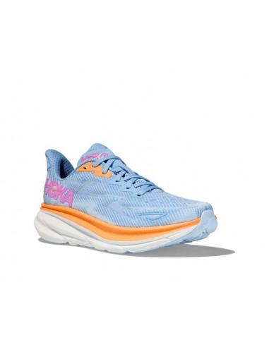 Womens Hoka Clifton 9 Wide in Airy Blue/Ice Water de technologie