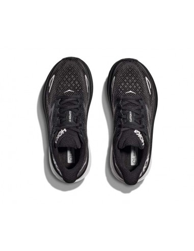 Womens Hoka Clifton 9 Wide in Black/White À commander