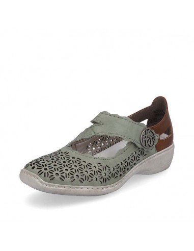 Womens Rieker Doris Perf in Mint/Mogano de votre