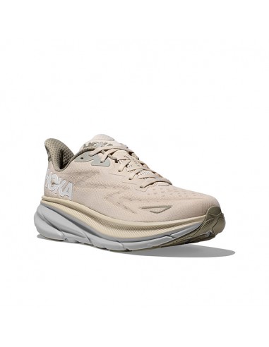 Mens Hoka Clifton 9 in Oat Milk/Barley en linge