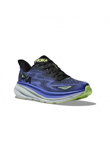 Womens Hoka Clifton 9 in Black/Stellar Blue de l' environnement