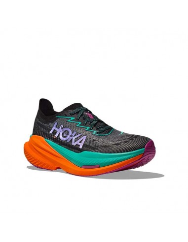 Mens Hoka Mach X 2 in Black/Electric Aqua basket pas cher